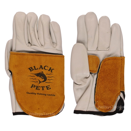 Black Pete Game Fishing Leather Tracing Gloves - HEAVY TACKLE