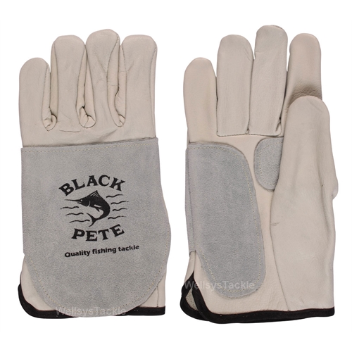 Black Pete Game Fishing Leather Tracing Gloves - MEDIUM TACKLE