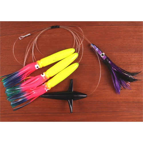 Optional Hook Rig for Daisy Chain Tuna Feather Lure