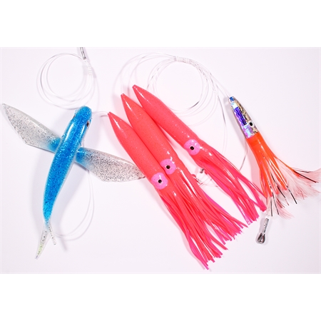 Flying Fish blue/silver - Tube Squid pink - Lure pink/white